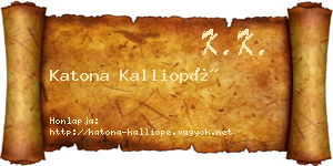 Katona Kalliopé névjegykártya